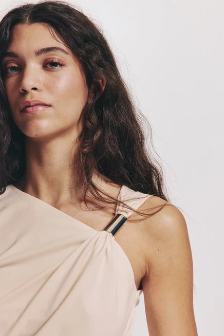 Женский топ H&M с драпировкой, светло-бежевый