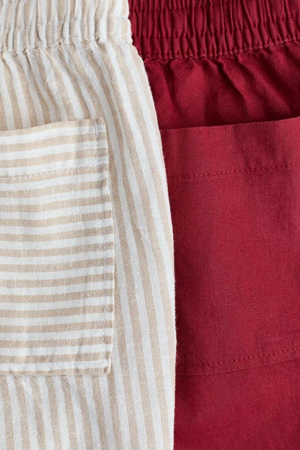 Набор из 2 шорт H&M из льна и хлопка, красный