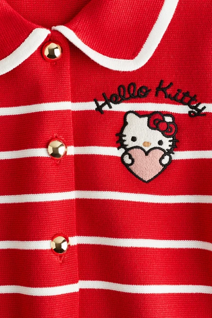 Детский кардиган H&M с вышивкой Hello Kitty, красный