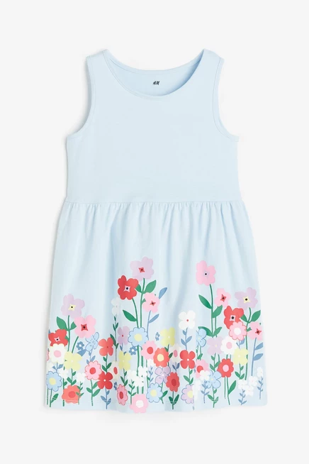 light blue/flowers