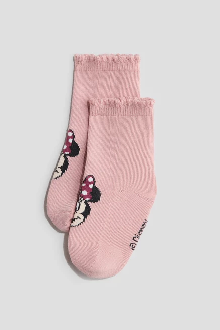Детские носки H&M, 3 пары, Микки Маус, розовые
