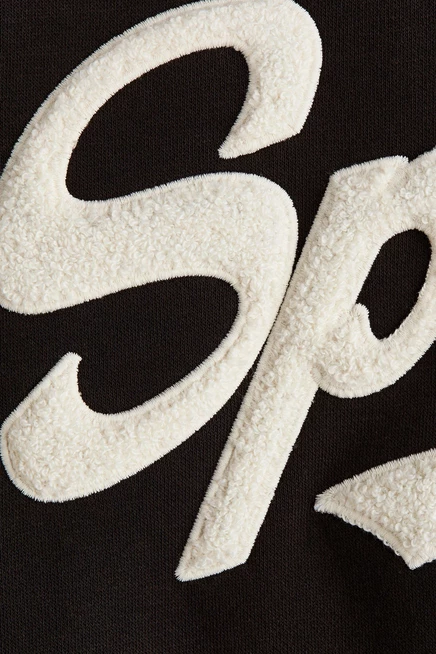 Детское худи H&M с принтом, черное/спортивный отдел