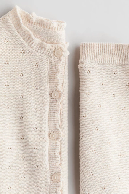 2-piece Fine-Knit Set cream