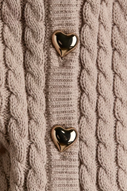 Детский кардиган H&M косой вязки, серо-бежевый