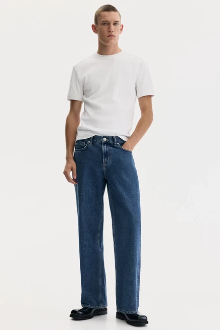 Мужские джинсы H&M прямые свободного кроя, синие