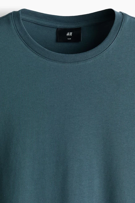 Мужские футболки H&M набор 5 шт., темно-бирюзовые/белые