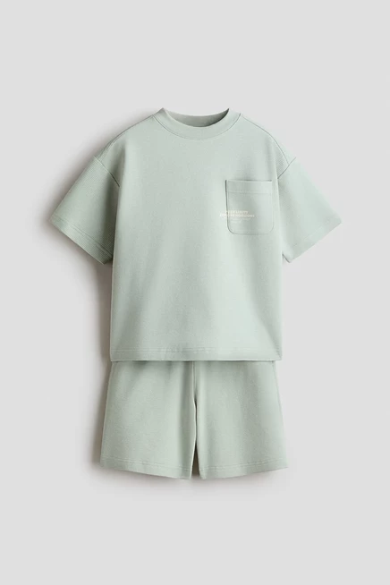 Детский комплект H&M, бирюзовый с надписью