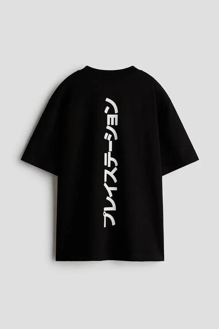 Детская футболка H&M с принтом PlayStation, черная