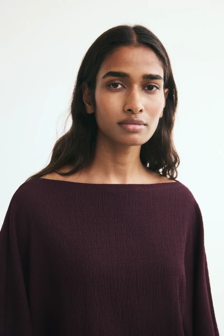 Женский топ H&M с рукавами летучая мышь, темно-фиолетовый