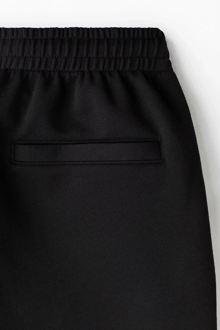 Мужские шорты H&M из интерлока свободного кроя, черные