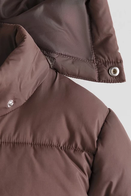 Water-Repellent Puffer Jacket brown