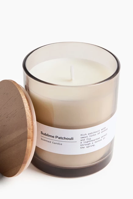 Scented Candle with Wooden Lid sublime patchouli