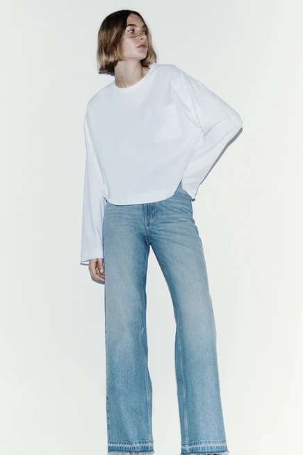 Женские джинсы H&M Ava, широкие, светло-голубые