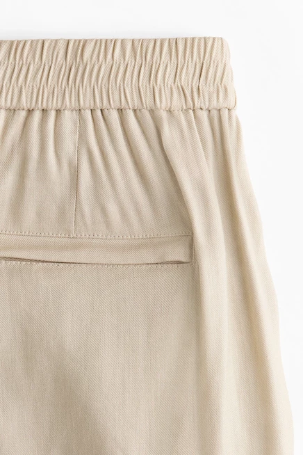 Мужские брюки H&M из льняной смеси свободного кроя, бежевые