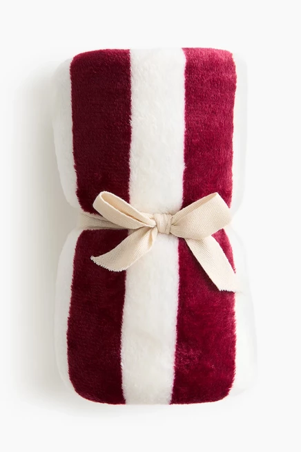 Patterned Fleece Blanket dark red/le petit campus