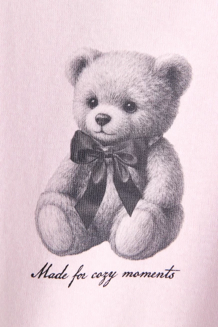 Детская футболка H&M с мишкой, бледно-розовая