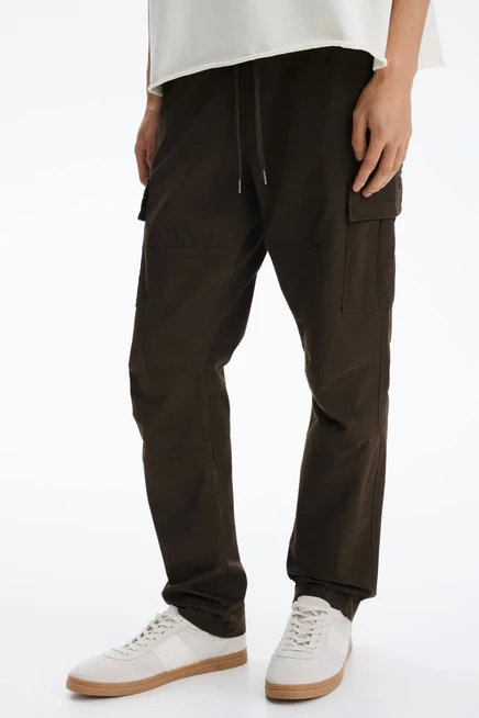 Мужские брюки-карго H&M Slim-Fit, темно-хаки