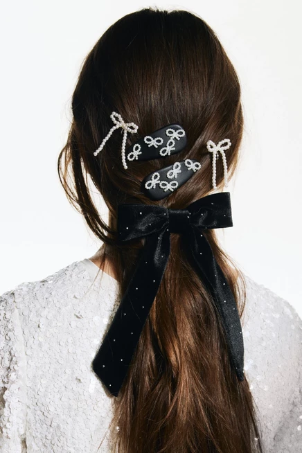 Детские заколки H&M 2 шт. с бантиками, черные