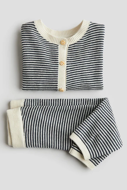 Детский комплект H&M из 2 предметов, темно-синий в полоску