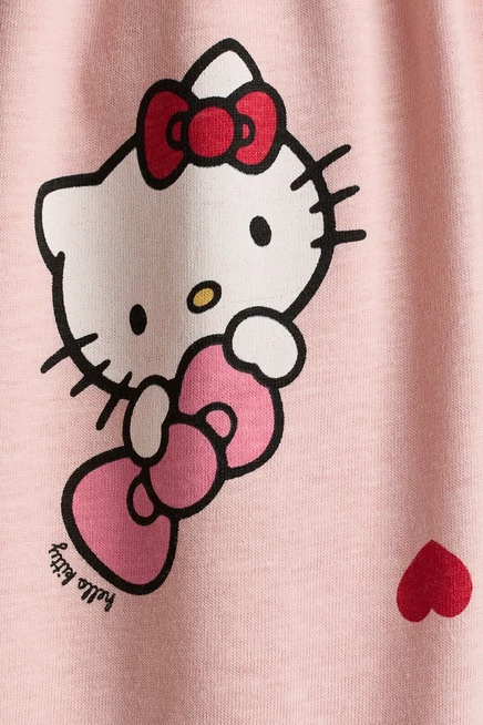 Printed Cotton Dress light dusty pink/hello kitty