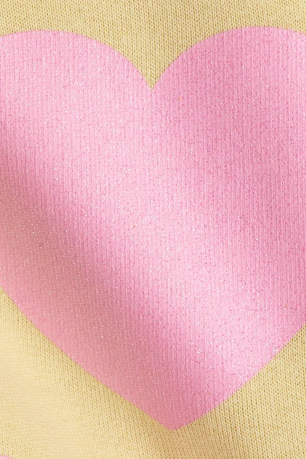 Motif-Detail Brushed-Inside Sweatshirt yellow/heart