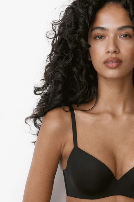 Женский бюстгальтер H&M пуш-ап из микрофибры, черный