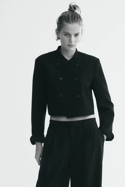 Wide-Leg Dress Pants black