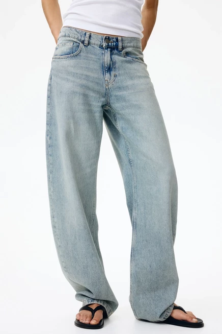 Женские джинсы H&M Barrel, светло-голубые
