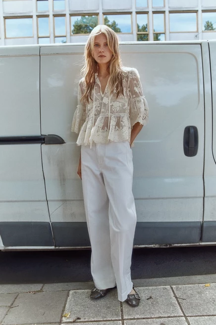 Женские джинсы H&M Wide High, белые