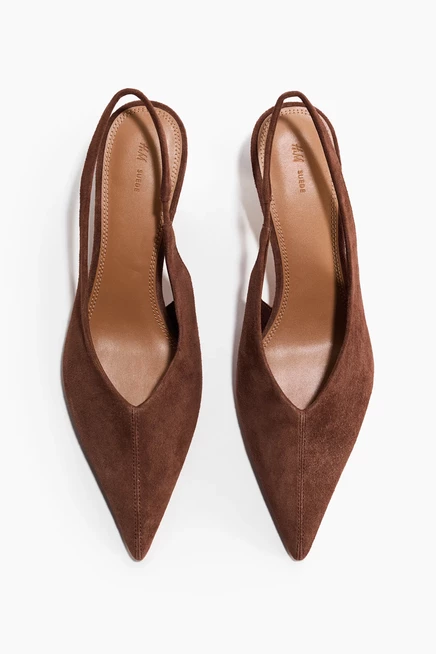 Женские туфли H&M, замша, низкий каблук, коричневые