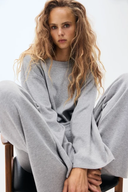 Женский свитер H&M Oversized, серый меланж