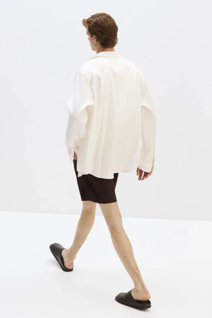 Мужские льняные шорты H&M, тёмно-коричневые