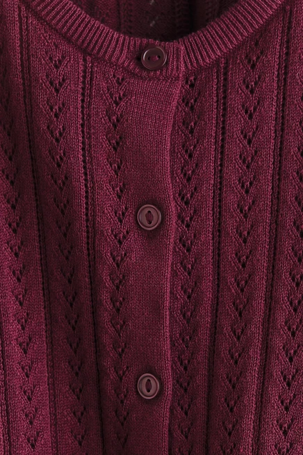 Детский кардиган H&M из хлопка, темно-красный