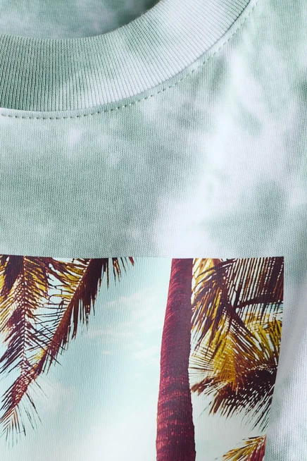 Printed T-Shirt dusty turquoise/surfboards