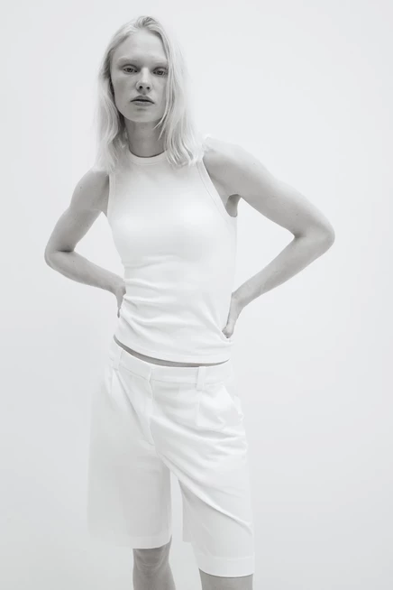 Женская майка H&M Cooling Slim-Fit, белая