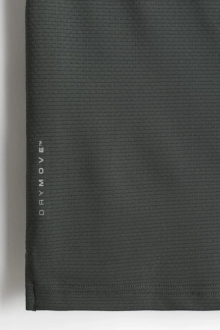 Мужская спортивная футболка H&M Move muscle-fit DryMove, темно-хаки