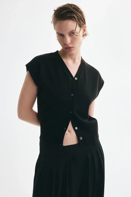 Женский вязаный жилет H&M, черный