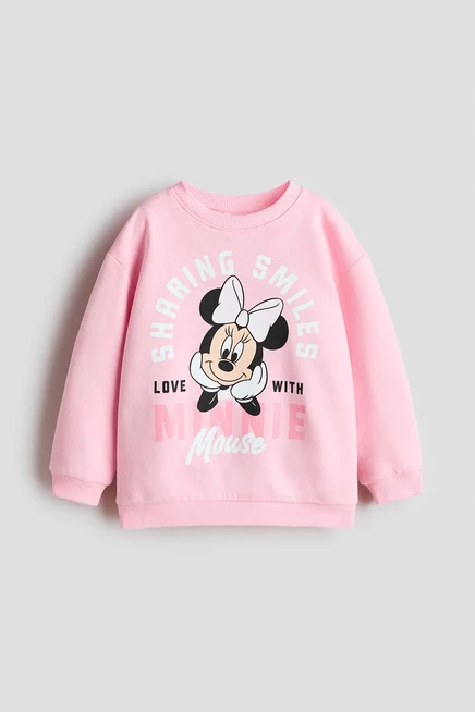 Детская толстовка H&M с принтом Minnie Mouse, розовая
