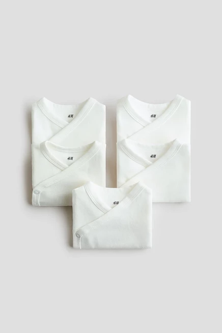 5 упаковок хлопчатобумажных боди white