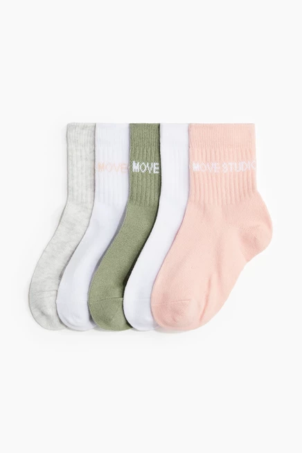 5 упаковок спортивных носков с DryMove™ pink/green/white