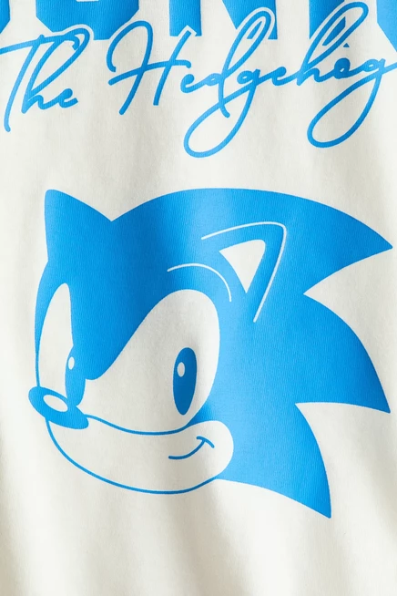 Детская футболка H&M с принтом Sonic, белая