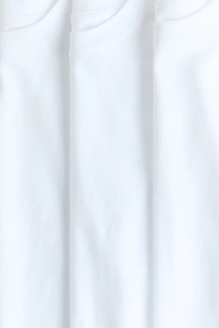 Детские футболки H&M, 3 шт., хлопковые, белые