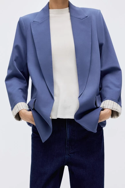 Женский блейзер H&M, серо-голубой