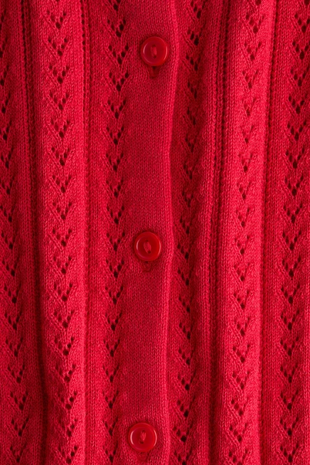 Детский кардиган H&M pointelle из хлопка, красный