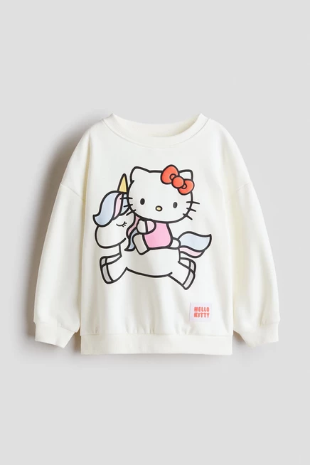 Детский свитшот H&M с принтом Hello Kitty, белый