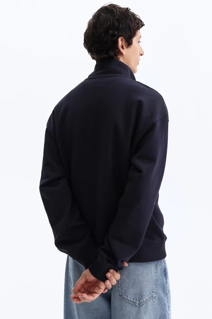 Мужская толстовка H&M с короткой молнией, черная/золотистая