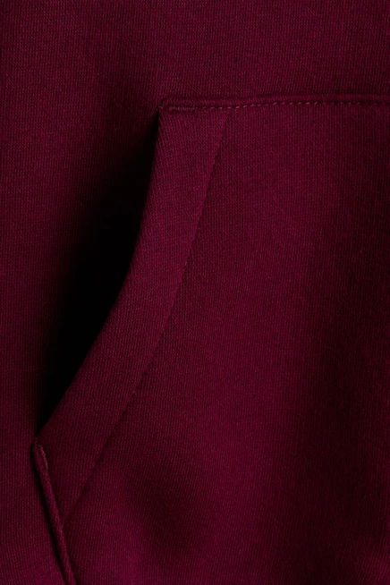 Oversized Brushed-Inside Hooded Jacket dark red