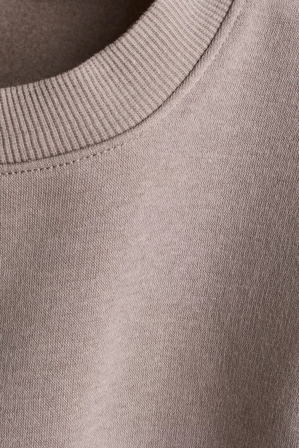 2-Piece Brushed-Inside Sweatshirt and Joggers Set taupe melange