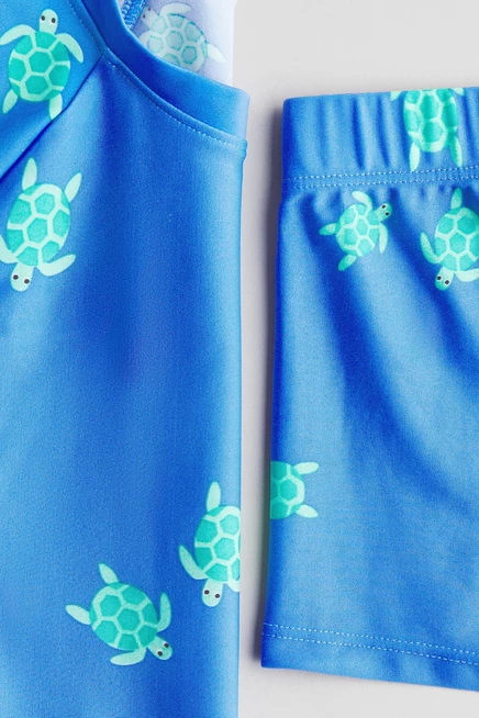 Солнцезащитный комплект для плавания UPF 50 blue/turtles
