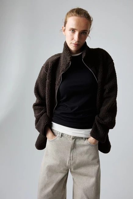MAMA Before & After Babywearing Fleece Jacket dark brown